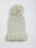 chunky pale mint cable knit beanie