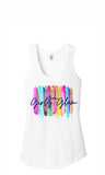 team girly glam ladies fit racerback tank (no back print)