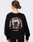 dreamers unite ladies boxy crew (2 colors, 2 designs)