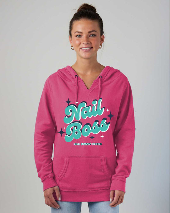 NAIL BOSSES 2024 ladies v-notch hoodie (optional back print)