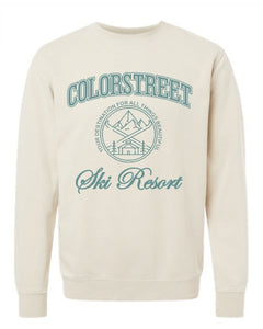 CS ski resort unisex pigment dyed crewneck sweatshirt