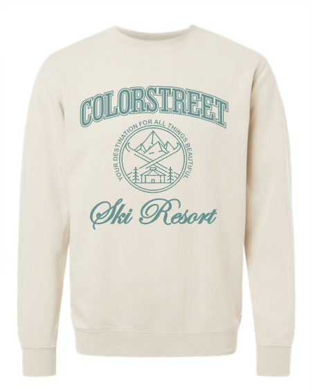 CS ski resort unisex pigment dyed crewneck sweatshirt