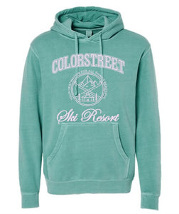 CS ski resort unisex pigment dyed hoodie