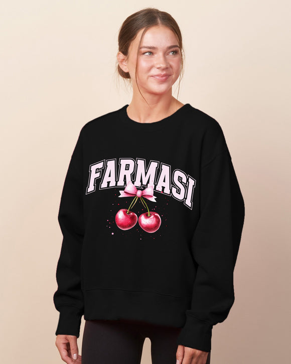 FARMASI CHERRY ladies boxy crew