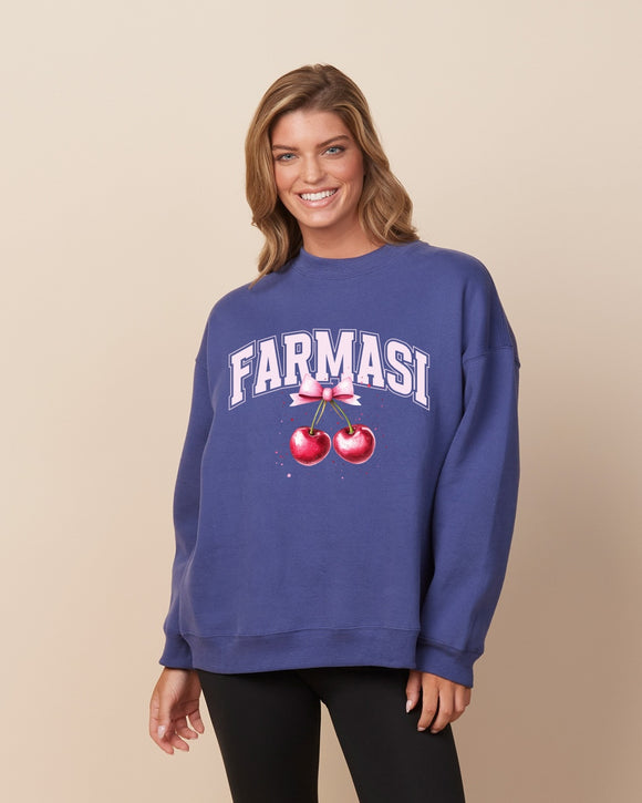 FARMASI CHERRY ladies oversized crewneck sweatshirt