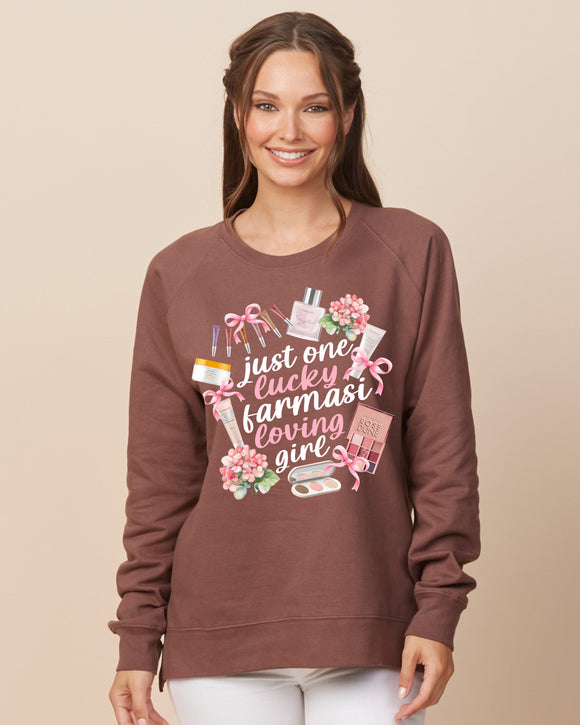 LUCKY FARMASI GIRL ladies boxy crew