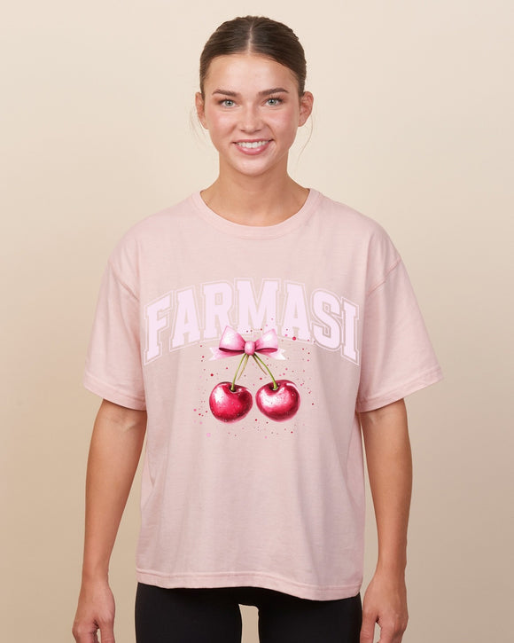FARMASI CHERRY ladies boxy tee