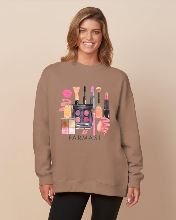 FARMASI COSMETICS ladies oversized crewneck sweatshirt