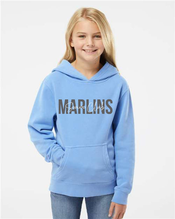 marlins 2025 youth & adult pigment dyed unisex hoodie