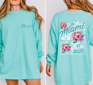 RDDT MIAMI unisex garment washed long sleeve (2 colors)