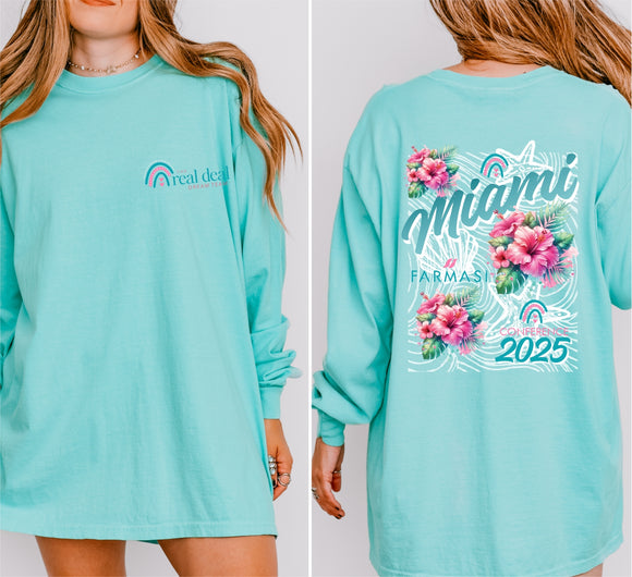 RDDT MIAMI unisex garment washed long sleeve (2 colors)