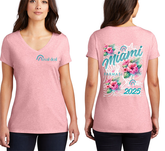 RDDT MIAMI ladies triblend v-neck tee (2 colors)