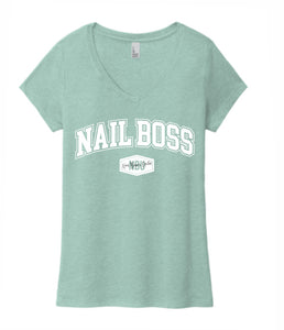 NAIL BOSSES UNITED ladies triblend v-neck