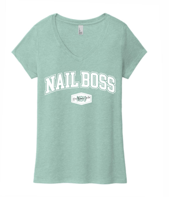 NAIL BOSSES UNITED ladies triblend v-neck