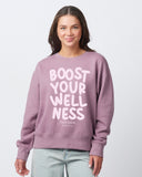 BOOST YOUR WELLNESS ladies boxy crew