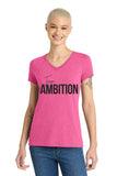 team ambition 2026 ladies triblend v-neck tee (2 colors, 2 designs)