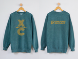 guilford xc unisex garment washed crew (3 colors, 4 designs)